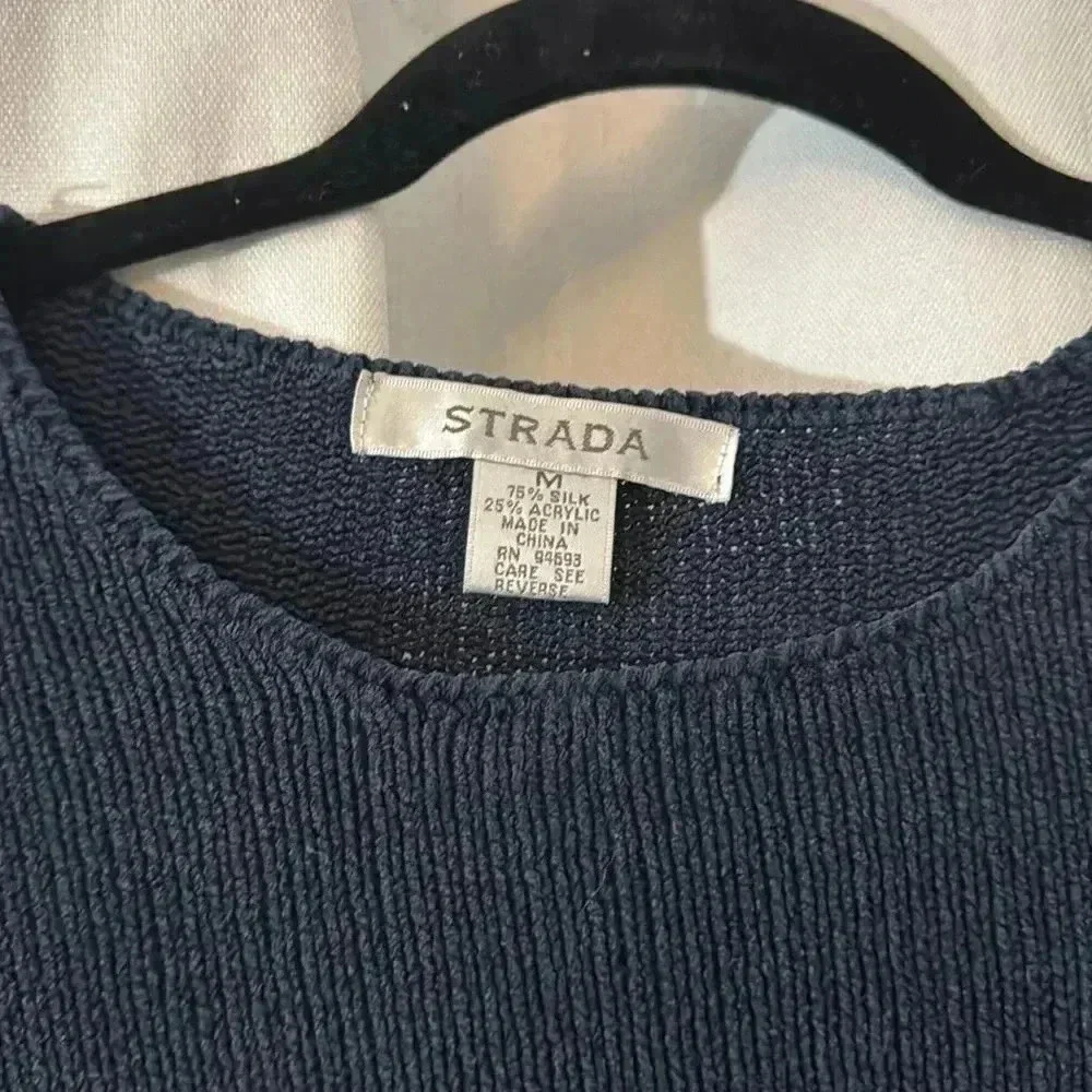 Vintage Blue Silk Soft Knitted Sweater - Picture 3 of 7